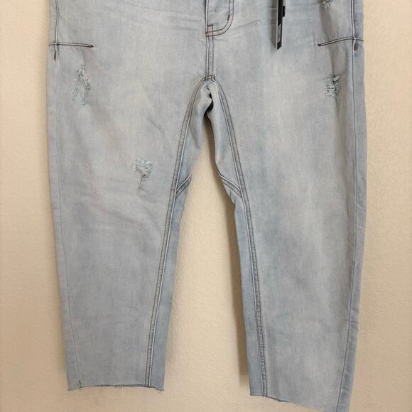 One Teaspoon Mr Browns Mens Light Blue Denim Jeans 36RL Low Slung Tapered Leg - Picture 3 of 14